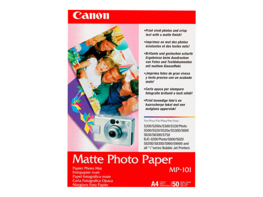 Canon MP-101 (A4) 170g/m2 Matte Photo Paper (White) 1 Pack of 50 Sheets
