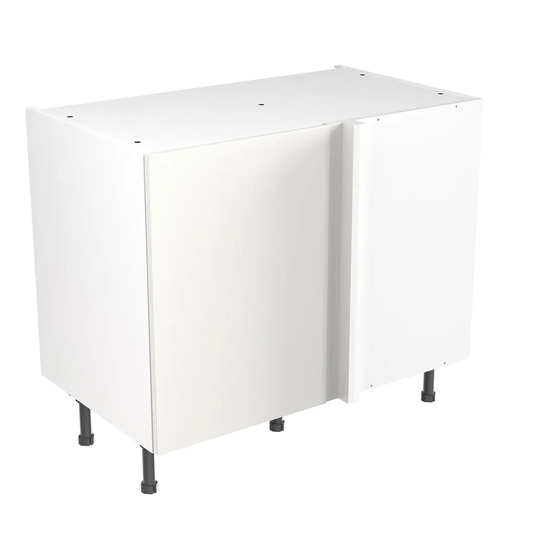 KitchenKIT Slab 100cm Blind Corner Base Unit - Gloss White