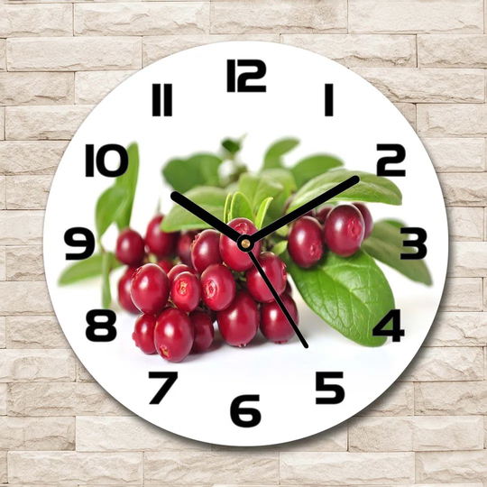 Glass Wall Clock 30Cm Round Decoration Picture Wall Art Modern Decoration Kitchen Living Room Silent - Cowberry,55879289