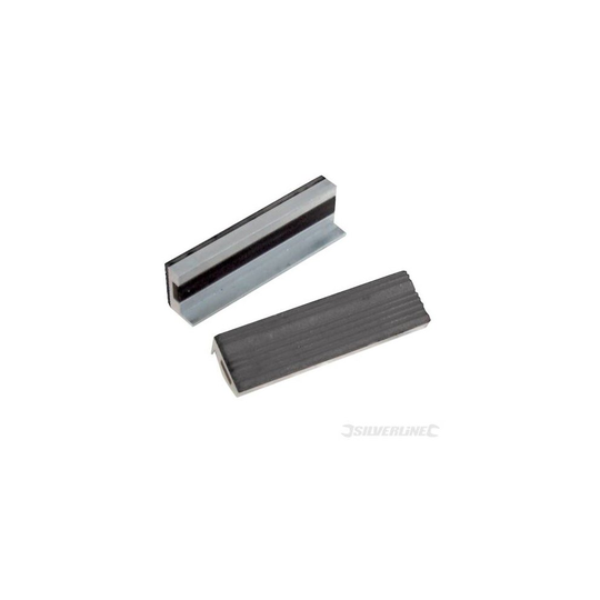 100mm Silverline Soft Vice Jaws - vice soft jaws silverline 100mm 273221 engineers rubber magnetic