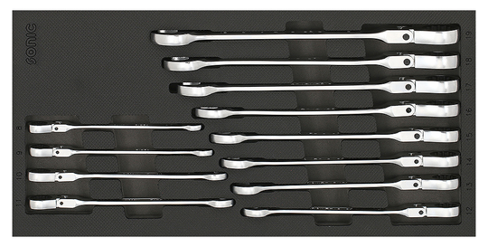 Sonic Ratchet combination wrench set Flexible 12-sided 12-piece 601230