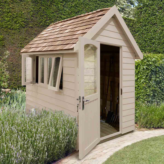 Forest Garden Forest Retreat Shed 8' x 5' w/ Installation - Painted Natural Cream