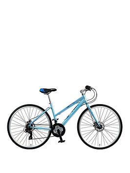 Falcon Riviera Ladies Hybrid Bike - 17in Frame, Double Disc Brakes, Blue, Women