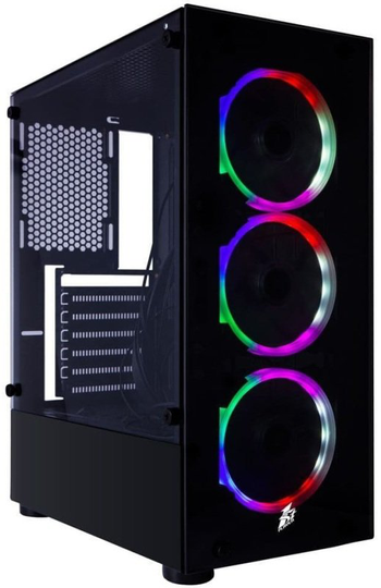 1st Player Fire Dancing V2-A RGB Tempered Glass Mid Tower Gaming Case Black