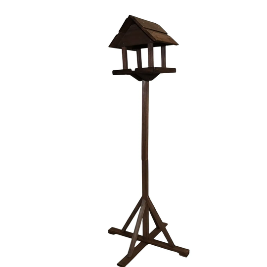 Kingfisher Dark Wooden Deluxe Garden Bird Feeder / Feeding Table