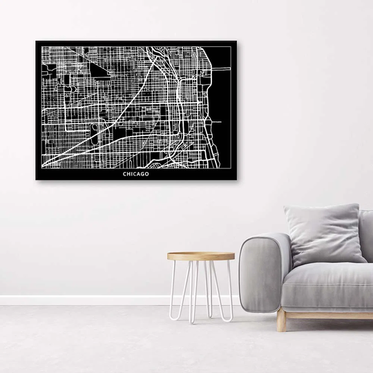 Canvas Print City Map Chicago