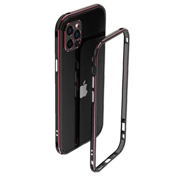 Polar Lights Style iPhone 12 Pro Metal Bumper - Black / Red