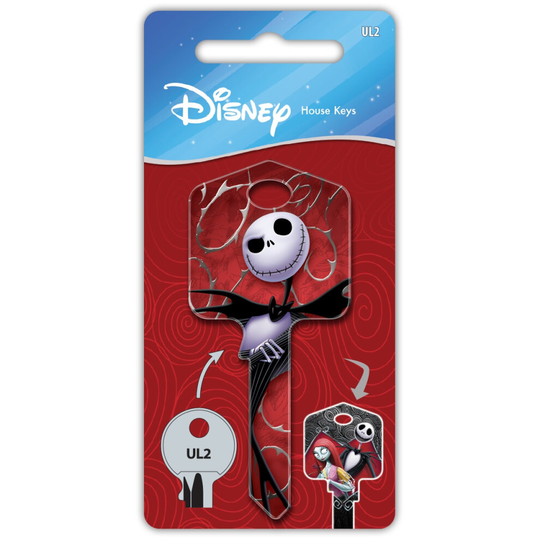 Disney A Nightmare Before Christmas Jack & Sally Licensed Universal 6 Pin Cylinder Key Blank