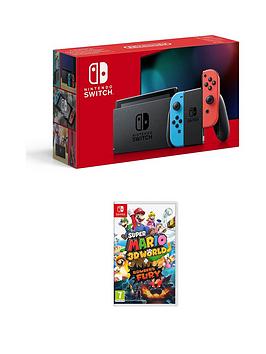 Nintendo Switch Neon Console With Super Mario 3D World + Bowser&Rsquo;S Fury