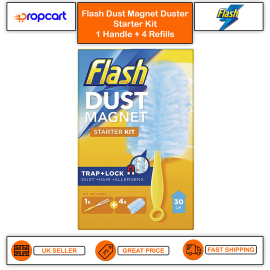 FLASH Dust Magnet Duster Starter Kit with 1 Handle + 4 Refills