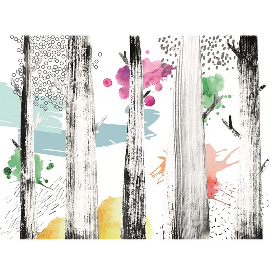Walllpaper Roll 312X219cm Wallpaper Material With Print Mural Decoration Kitchen Livingroom Bedroom - Abstract Trees Woodlforest