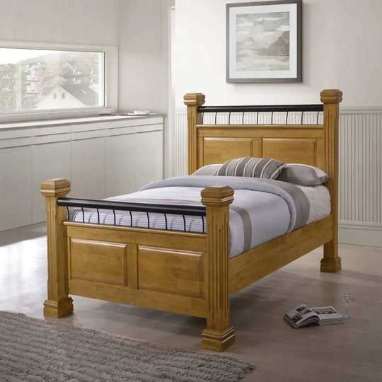 The Artisan Bed Company Rolo Oak Effect Wooden Bed Frame Double
