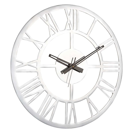 Crossland Grove Deerton Large Wall Clock - Polished Aluminium