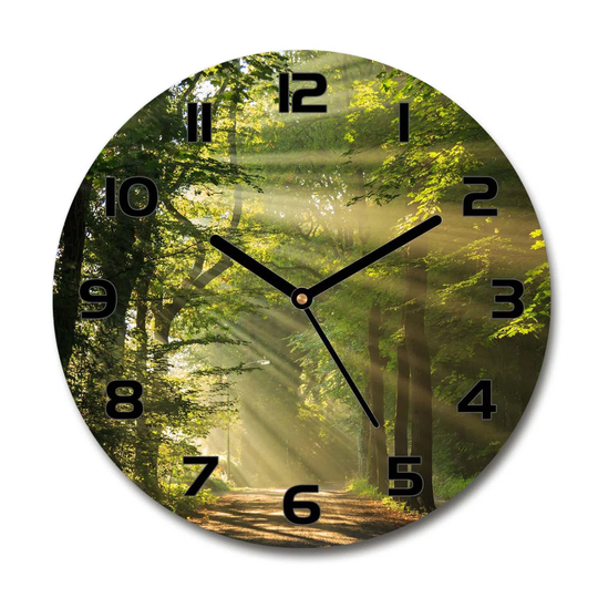 Decoration Picture Art Modern Kitchen Living Room Forest in The Sun 30cm Silent Wall Clock