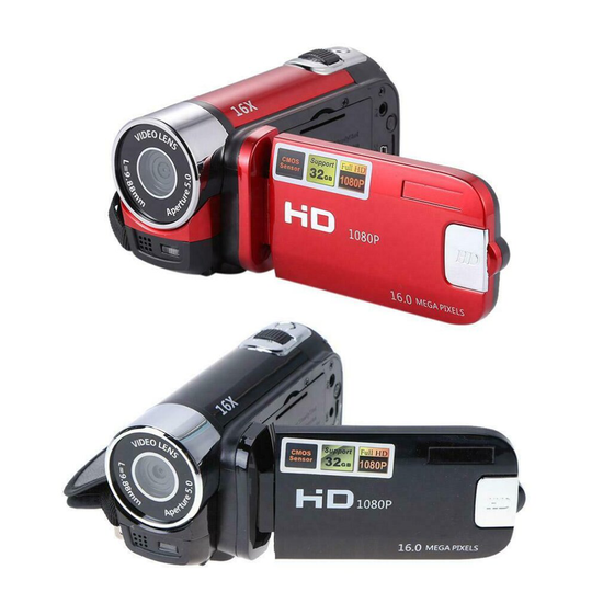 (Black EU plug) Digital Video Camera Full HD 1080P 32GB 16x Zoom Mini Camcorder DV Camera