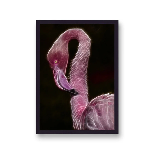 Neon Pink Flamingo Xray by Vouvart - Picture Frame Graphic Art