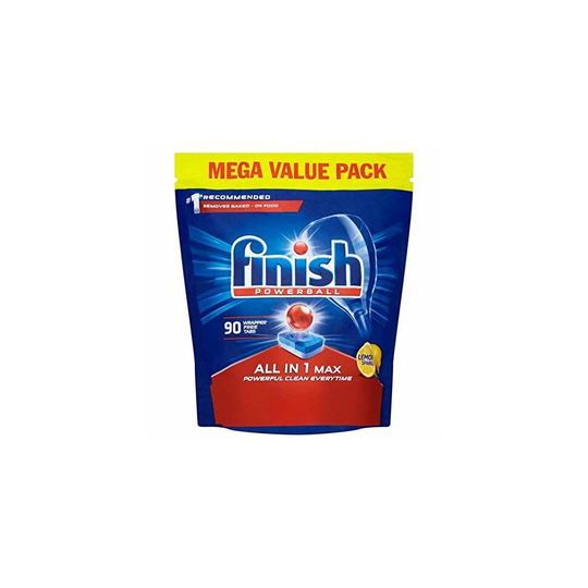 Finish Dishwasher Tablets, All in 1 Max Lemon, 90-Count