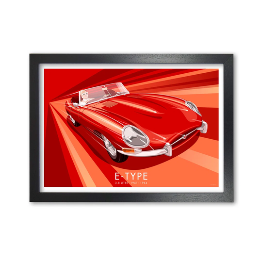E Type by Stephen Millership - Graphic Art Print on Paper