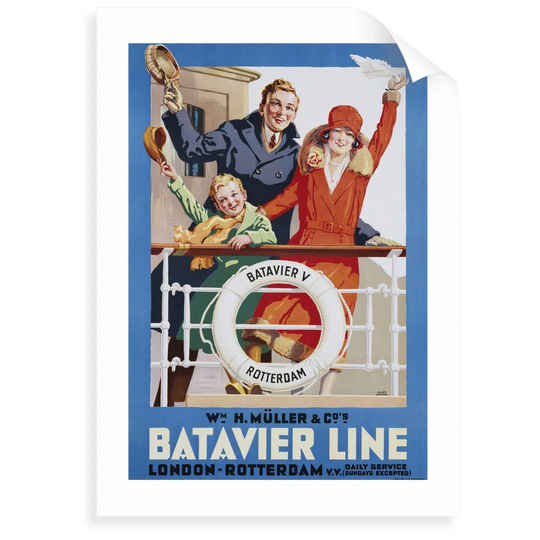 'Batavier Line Travel Poster' Advertisement
