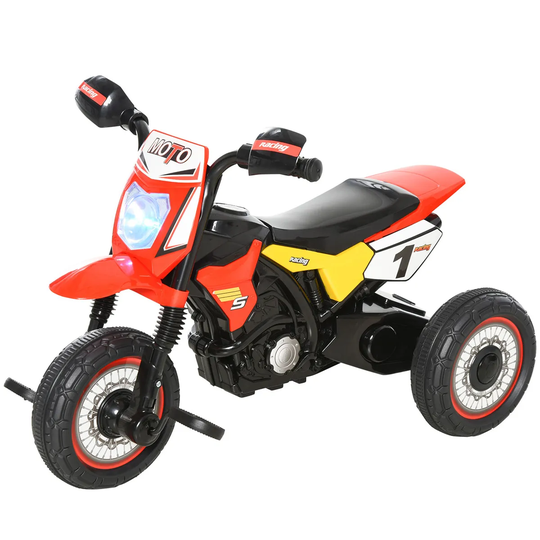 Reiten Kids Pedal Tricycle Ride-On with Music & Lights - Red