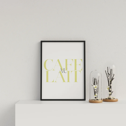 French Typography Cafe Au Lait Y&G