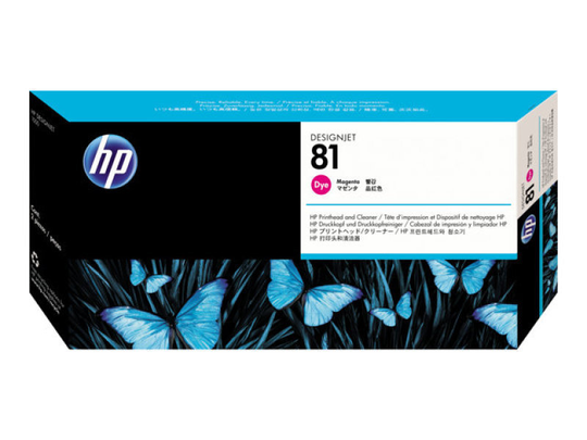 HP 81 Magenta Original Printhead & Printhead Cleaner For use with - Designjet 5000/PS & 5500/PS - C4952A