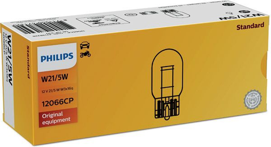 Philips W21/5W, brake/tail light, 12V 21/5W, W3x16q 12066CP
