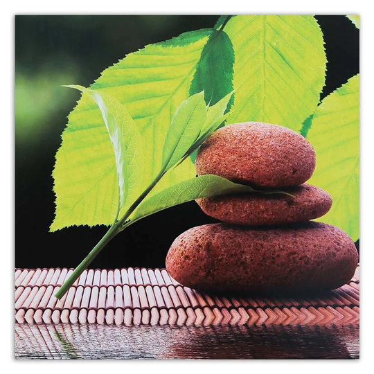 Canvas Print Zen Stones Spa Leaves