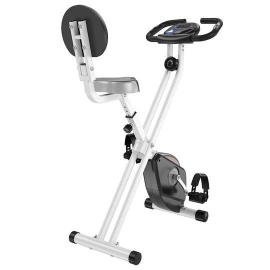 HOMCOM Magnetic Resistance Exercise Bike Foldable LCD Adjustable Seat Grey