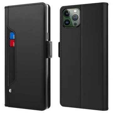 Makeup Mirror iPhone 14 Pro Max Flip Case - Black