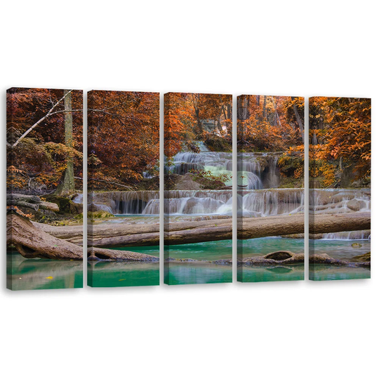 Canvas Print Waterfall Autumn Forest