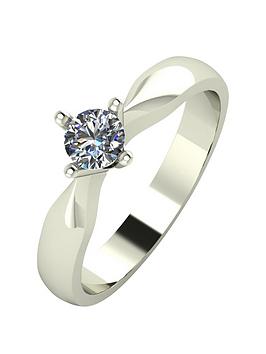 Love Diamond 9Ct White Gold 30 Point Diamond Solitaire Engagement Ring