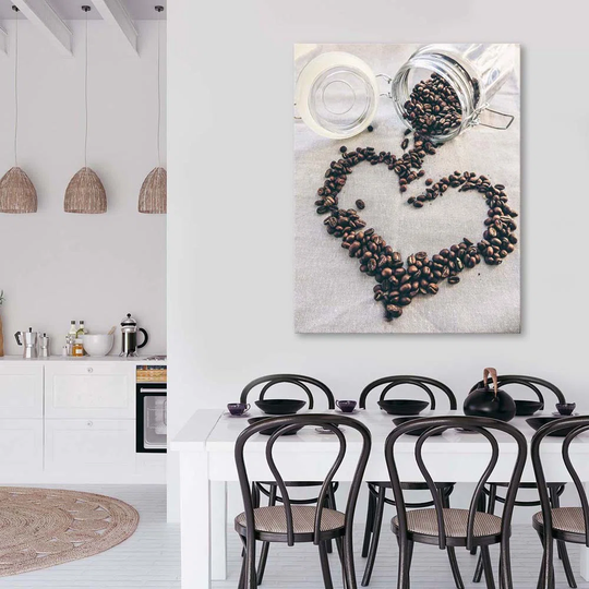 Canvas Print Coffee Heart Bean