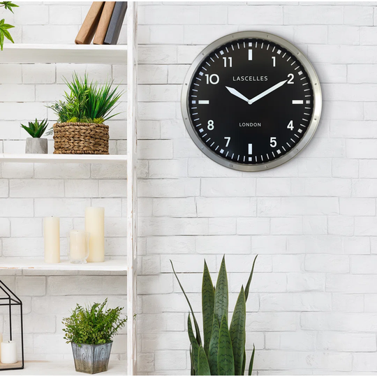 Brushed Chrome 45cm Wall Clock