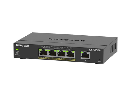 Netgear Unmanaged Plus GS305EP 5-Port Plus Desktop Gigabit PoE+ Switch (63W)