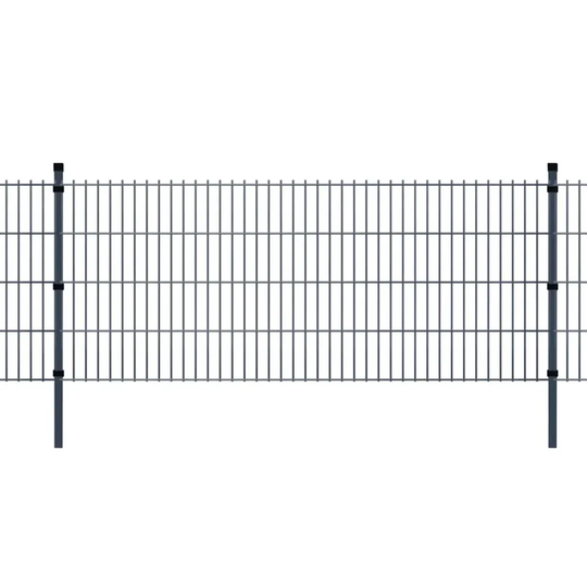 Vidaxl 2D Garden Fence Panels & Posts 2008X1030 Mm 20 M Grey