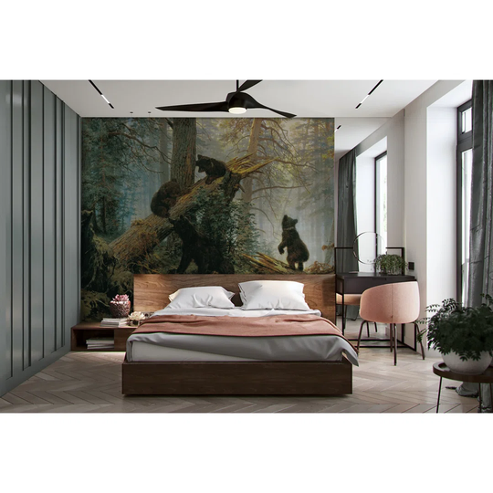 Walllpaper Roll 416X254cm Mural Decoration Kitchen Livingroom Bedroom Wallpaper Material With Print - Bears In A Pine Forest