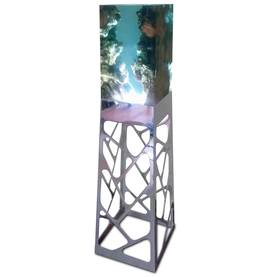 145Cm Silver Column Floor Lamp