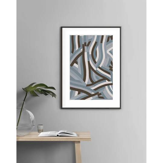 Blue Roads N°2 - Picture Frame Graphic Art Print on Paper