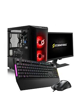 Stormforce Amd Ryzen 5 4600G, 8Gb Ram, 240Gb Ssd Gaming Desktop Bundle With 23.8-Inch Monitor, Keyboard &Amp; Mouse