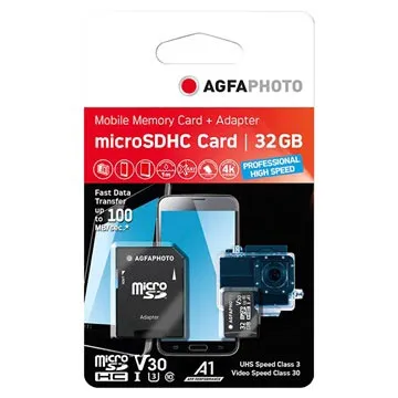 AgfaPhoto Professional High Speed MicroSDHC Memory Card 10615 - 32GB