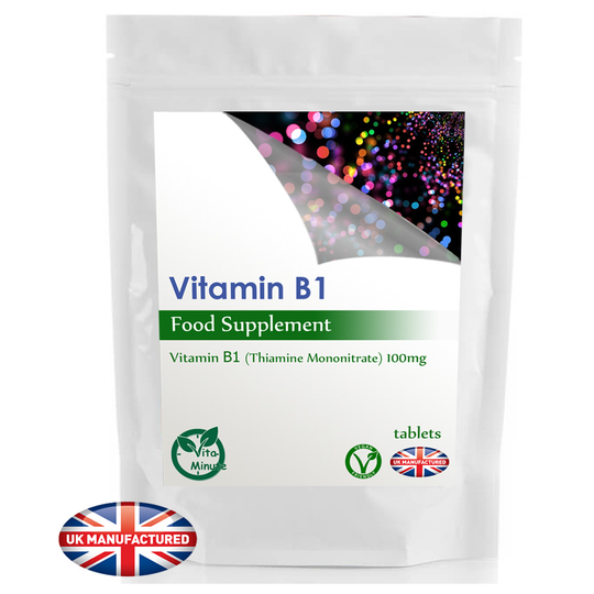 Vitamin B1 Thiamin 100mg - 30 Tablets - Brain, Heart, Memory, UK (V)