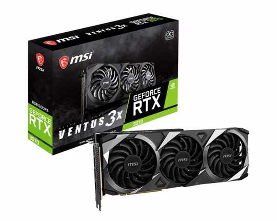 MSI Geforce RTX 3070 VENTUS 3X PLUS 8GB OC LHR Graphics Card