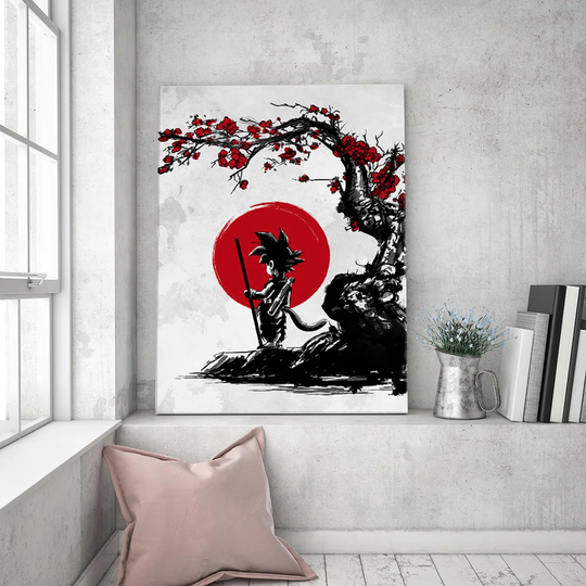 Canvas Print, Red Anime