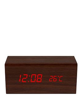 Precision Wood Effect Bedside Alarm Clock