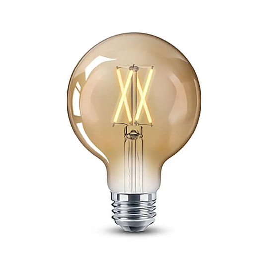 ENER-J Smart Wifi Cct Changing & Dimmable Amber Glass G95 Led Globe Lamp E27 8.5W White