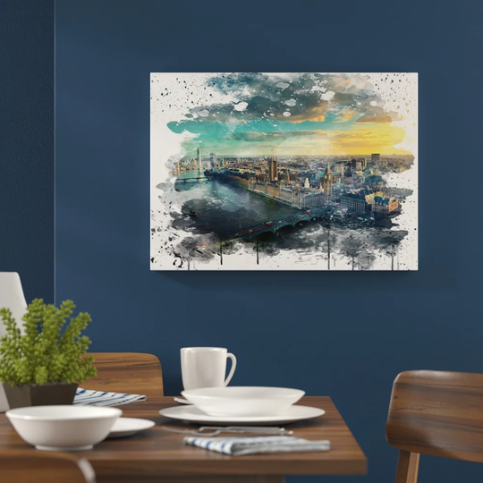 'London City Skyline' Graphic Art Print Poster