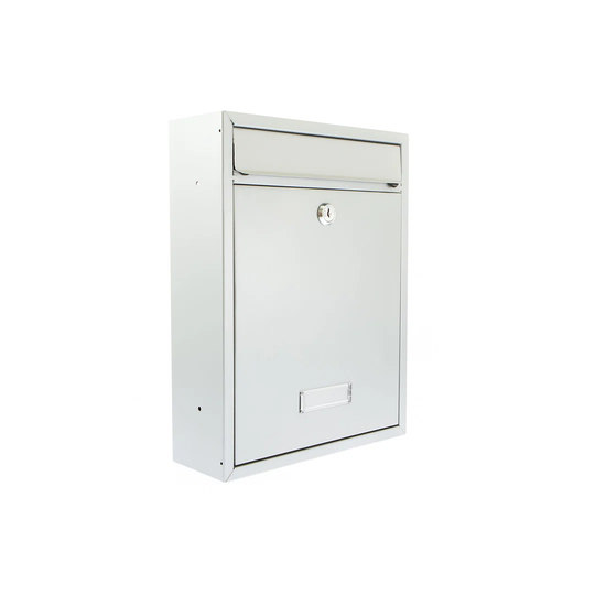 Trent Wall Mounted Galvanised Steel Lockable Weatherproof Post Box - 26x34x9cm