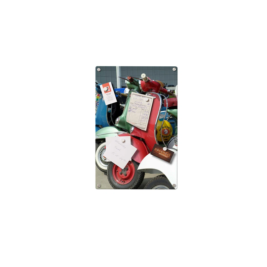 Vespa Scooter Magnetic Wall Mounted Photo Memo Board