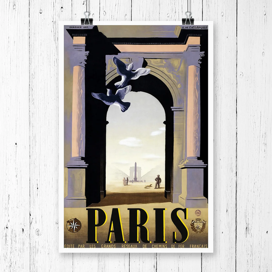 'Vintage Travel Poster Paris' Vintage Advertisement